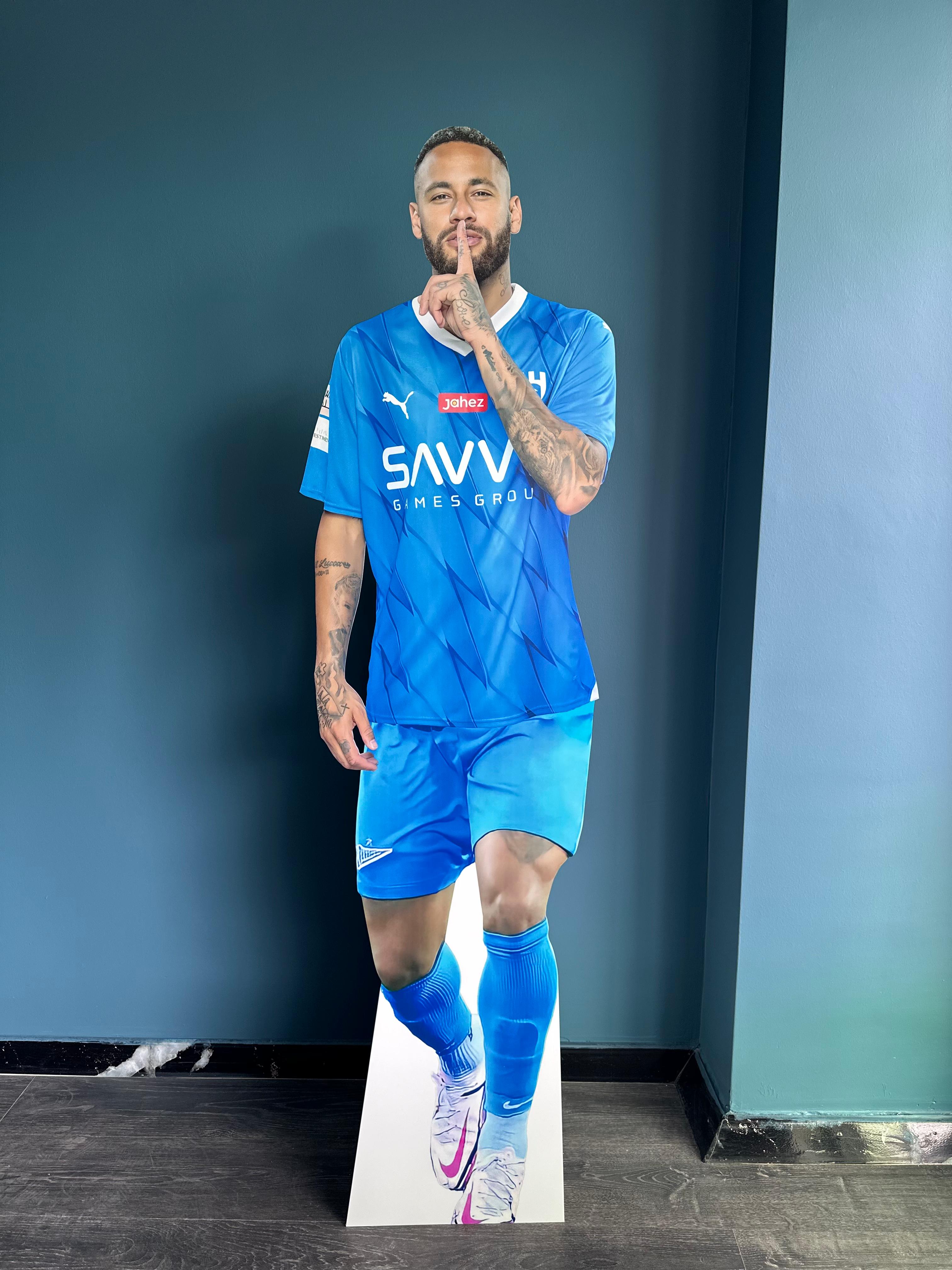 Neymar Cardboard Cutout Model Neymar da Silva Santos Júnior Standee Mockup